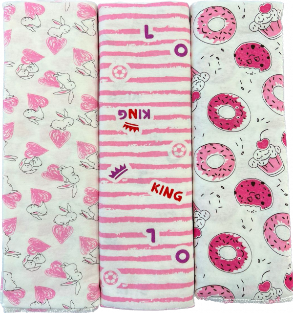 Пеленка кулирка 3 шт 120*90 см Зайка/полоска/ бублик