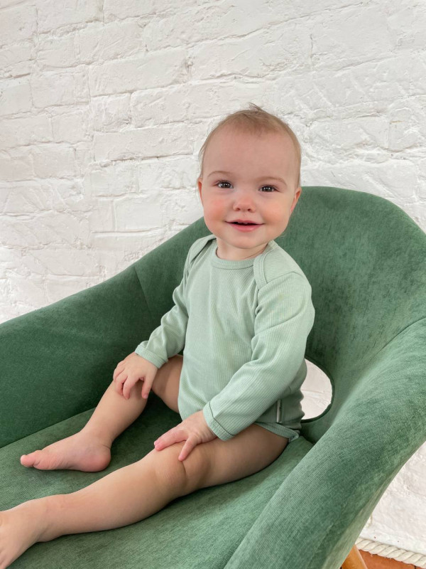 Боди длинный рукав Рибби Полынь