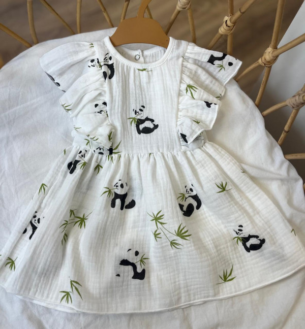  Платье из муслина жатка Панды