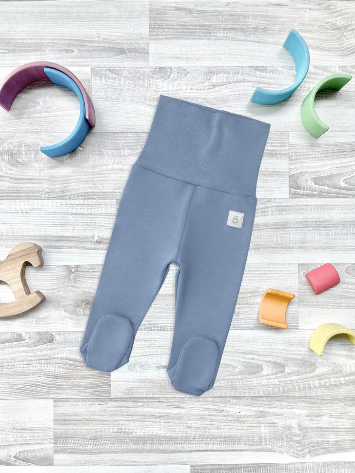 Ползунки  Пыльный синий на широком поясе