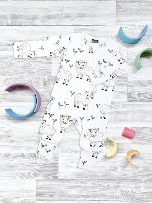 Комбинезон Mjölk Sleep and Play Овечки, на манжетах