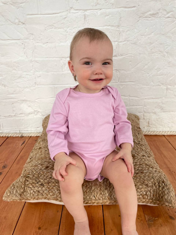 Боди  рибби длинный рукав Лаванда 