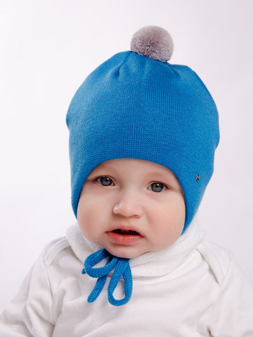 Шапка дет. х/б подкл Голубой 