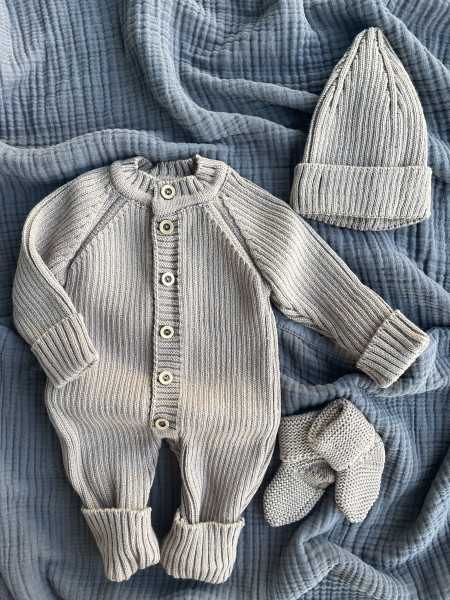 Комплект вязаный 3 предмета Коричневый 