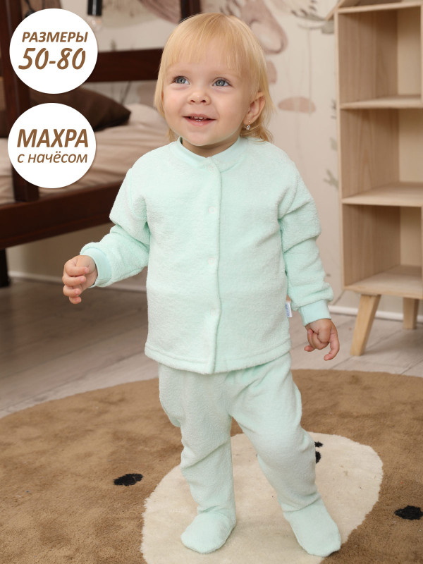 Махра с начёсом ползунки Бирюзовый 