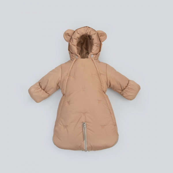 Комбинезон-трансформер "Тэдди", с отворотами, 3 сезона, бежевый