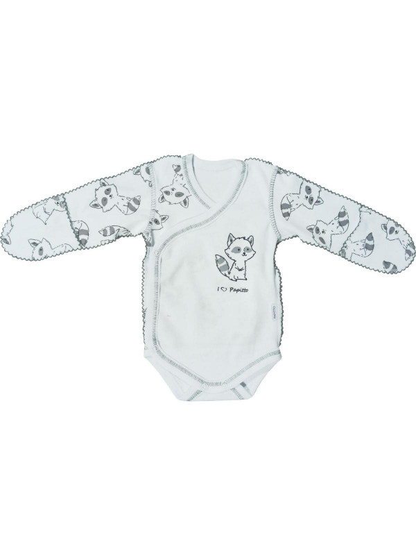 Боди с запахом с з/ручками «Верные друзья» Енот серый 