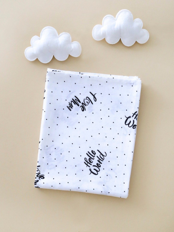 Пеленка муслиновая Я люблю мир 100*130 см