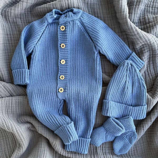 Комплект вязаный 3 предмета Джинс 