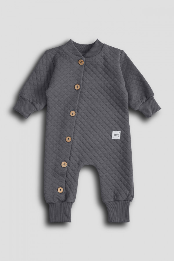 Комбинезон из капитония на пуговицах без капюшона Графитовый 