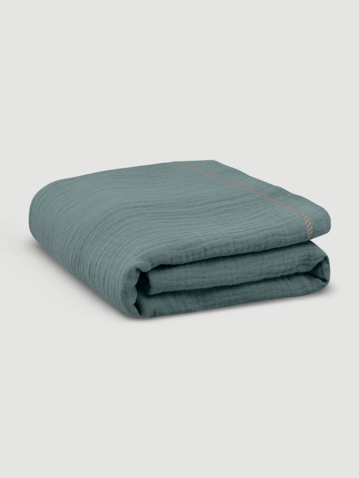 Плед-пелёнка Mjölk Gray Blue из муслинового хлопка 100*100 см 