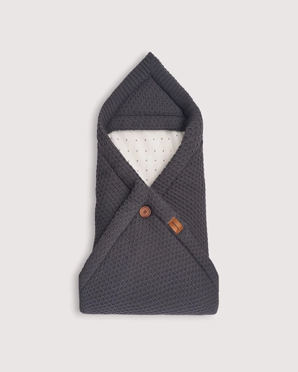 Конверт детский вязаный Universal Темно-серый Демисезон 