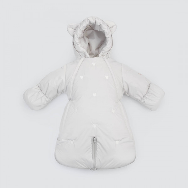  Комбинезон-трансформер "Тэдди", с отворотами, 3 сезона, Светло-серый 