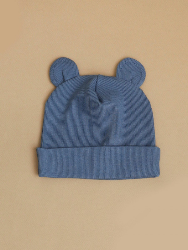 Шапочка с ушками для малыша (кашкорсе) Джинс 