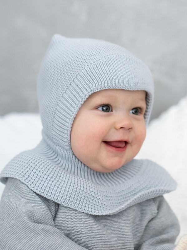 Шапка с манишкой  Курносик  хб подкл. Деми Светло-серый 