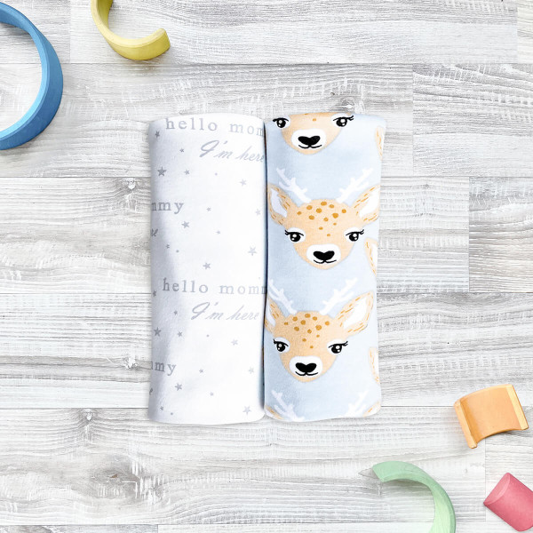 Сет из 2х пелёнок  Оленята /Привет, мама 120*85 см 