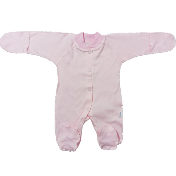 Комбинезон з/ручки швы наружи на кнопках Розовый