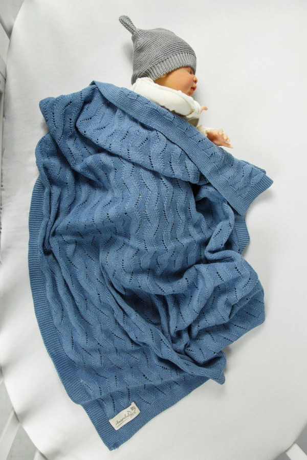 Плед вязаный Джинс 105*75см