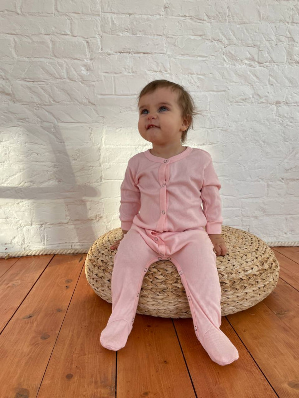 Слип Рибби на кнопках Светло-розовый