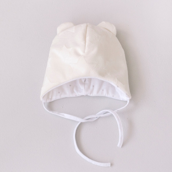 Шапка с ушками "Новые Звездочки"идемисезонная Молочный