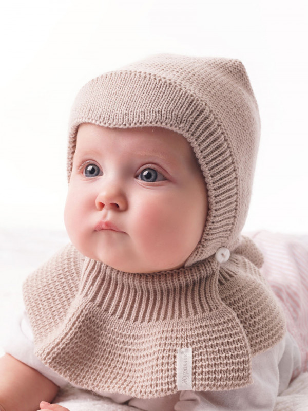 Шапка с манишкой Курносик хб подкл. Деми Бежевый 