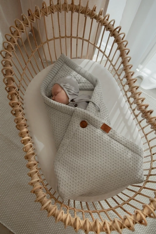 Конверт-одеяло 2в1 Universal вязаный Светло-серый Демисезон