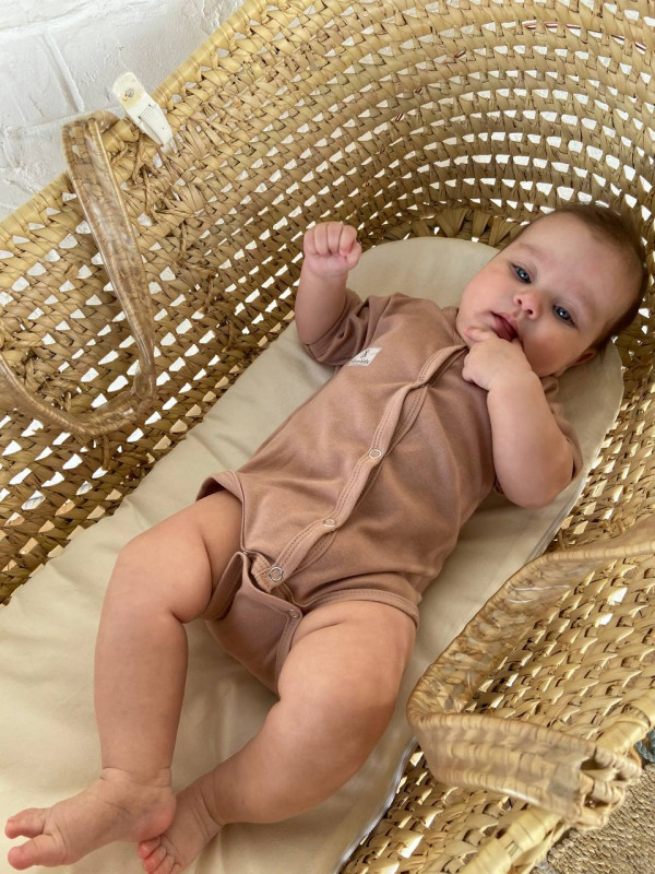 Боди короткий рукав Тауп грей