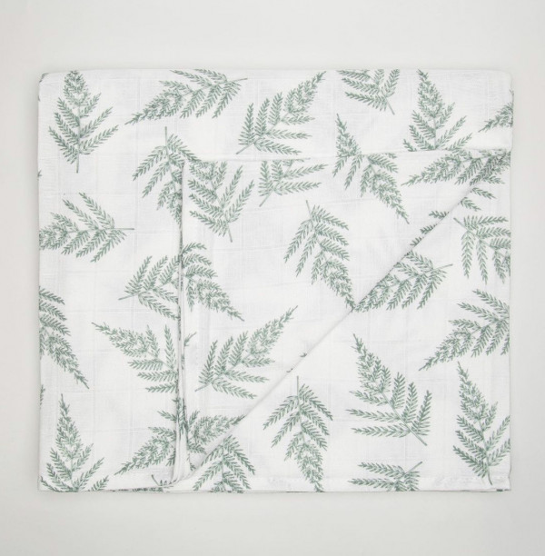 Муслиновая пелёнка папоротник 120*120 см