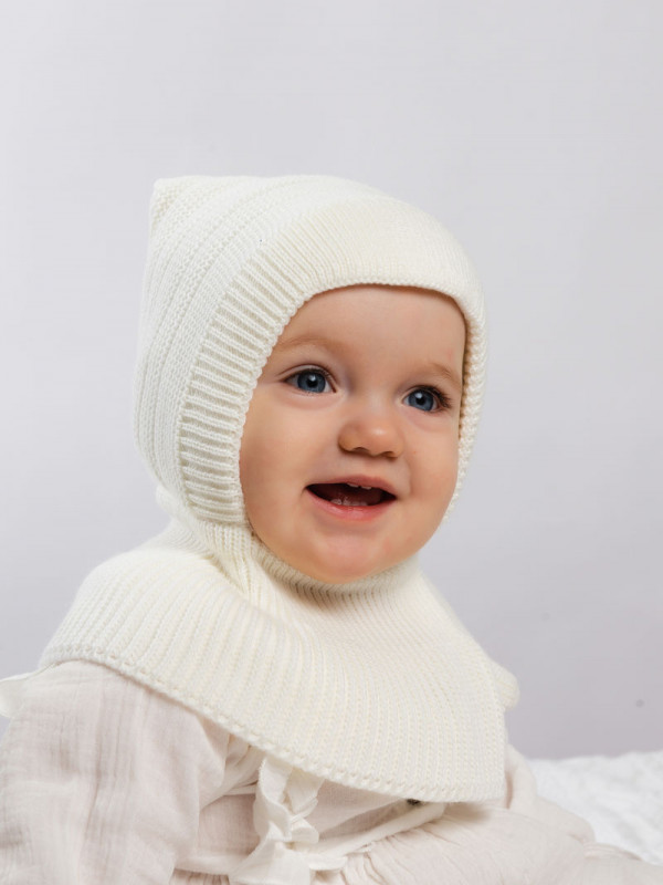 Шапка с манишкой Мурлыка хб подкл. Демисезон Белый 