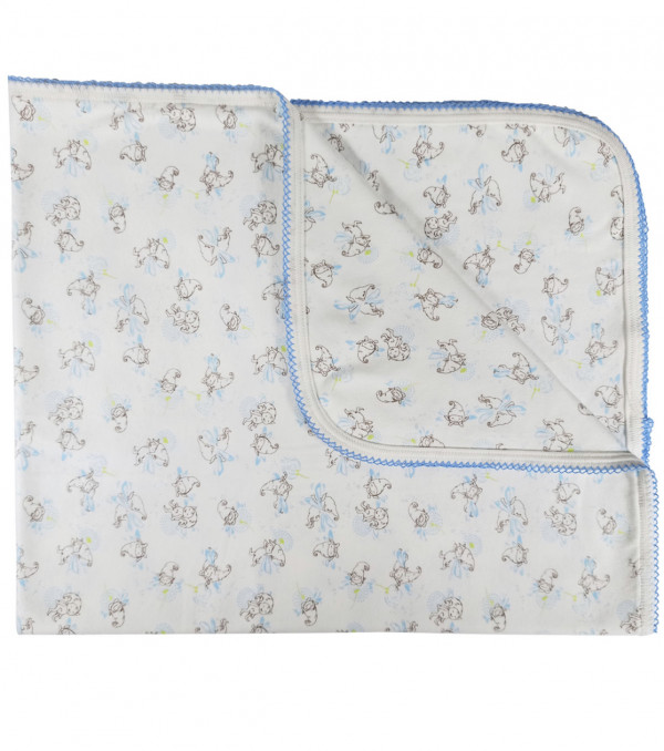 Плед двухслойный интерлок с рисунком с отделкой краше 87*100 Гномы