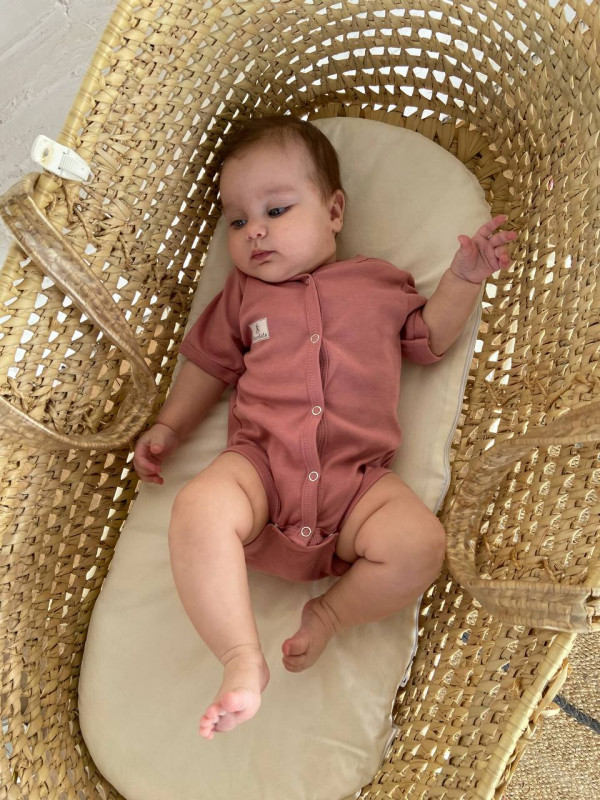 Боди короткий рукав Пудра