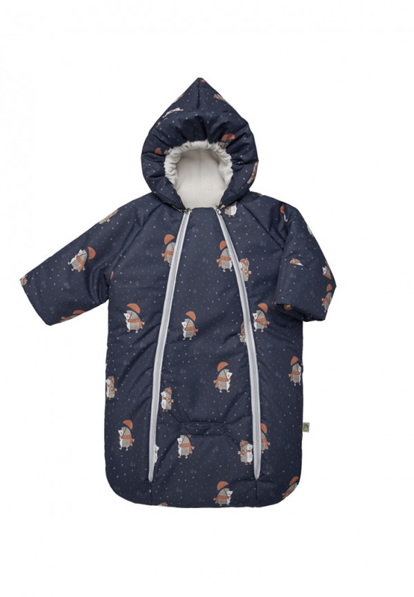 Меховой конверт-комбинезон Елочки-иголочки Джинс 