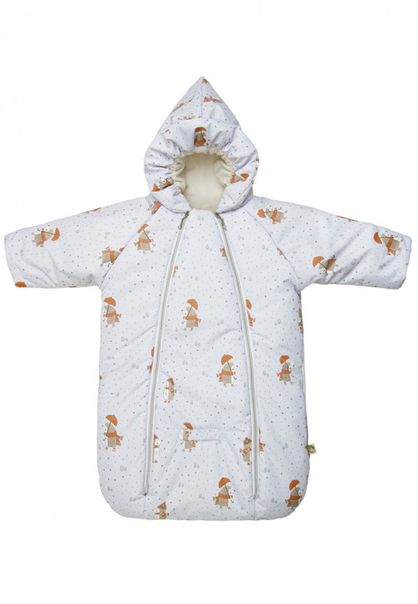 Меховой конверт-комбинезон Елочки-иголочки Серый