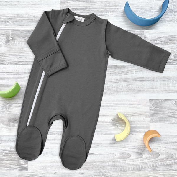 Комбинезон Mjölk Sleep and Play Steel Grey, швы наружу 