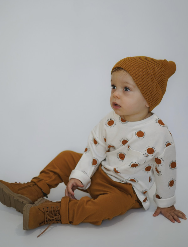 Комплект 2 лонгслива Горчичный / Солнышко 