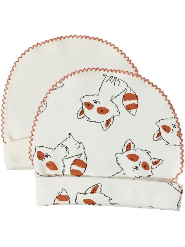 Шапочки швы наружу с отворотом 2 шт «Верные друзья» Енот охра 