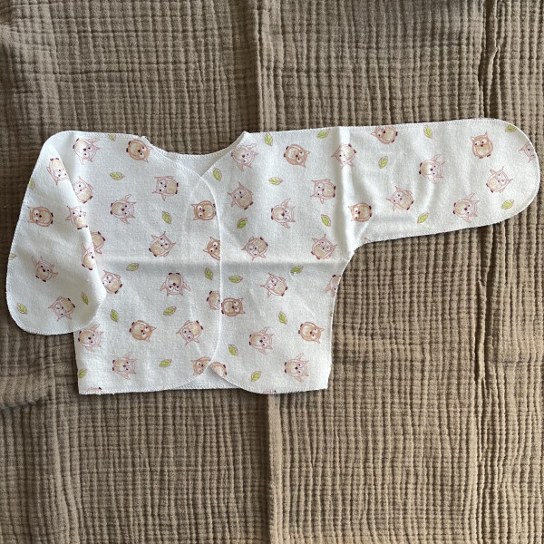 Распашонка фланель Совы Экрю