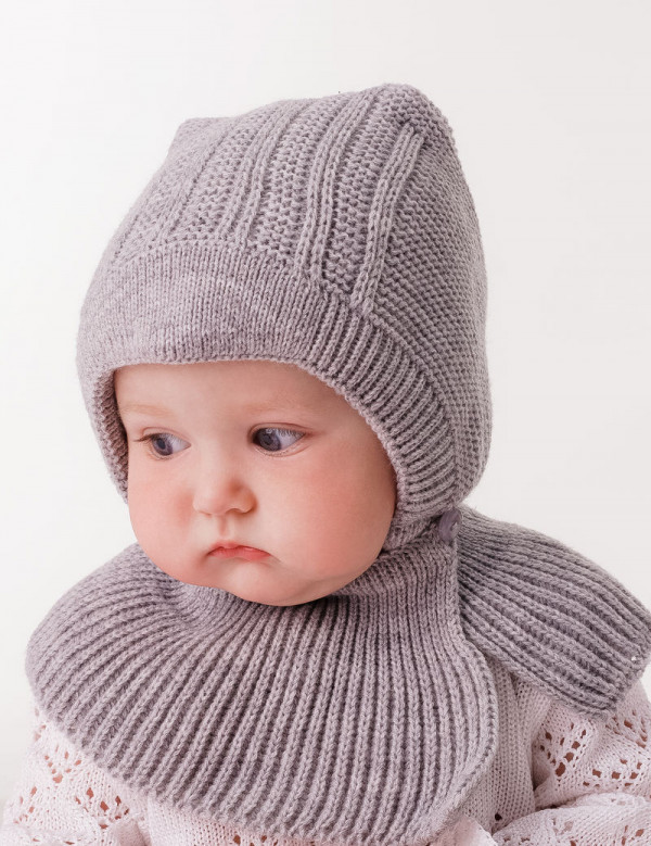 Шапка с манишкой Гарри хб подкл.,утепл. Серый