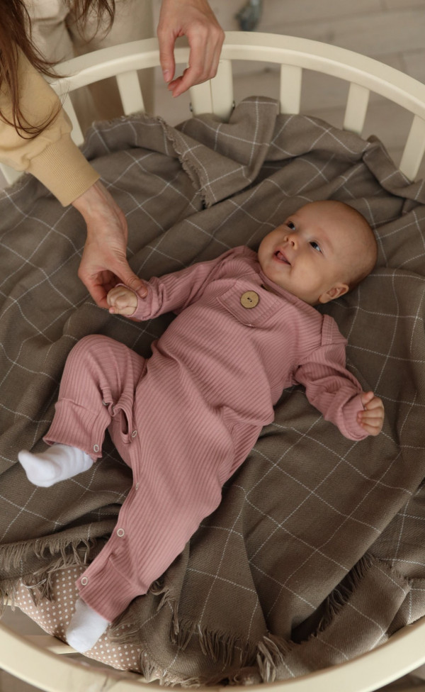 Комбинезон лапша для малыша Пудровый 