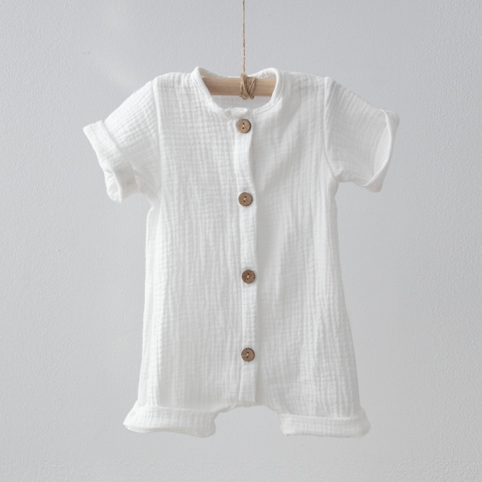 Боди-песочник на пуговицах "Муслин", молоко