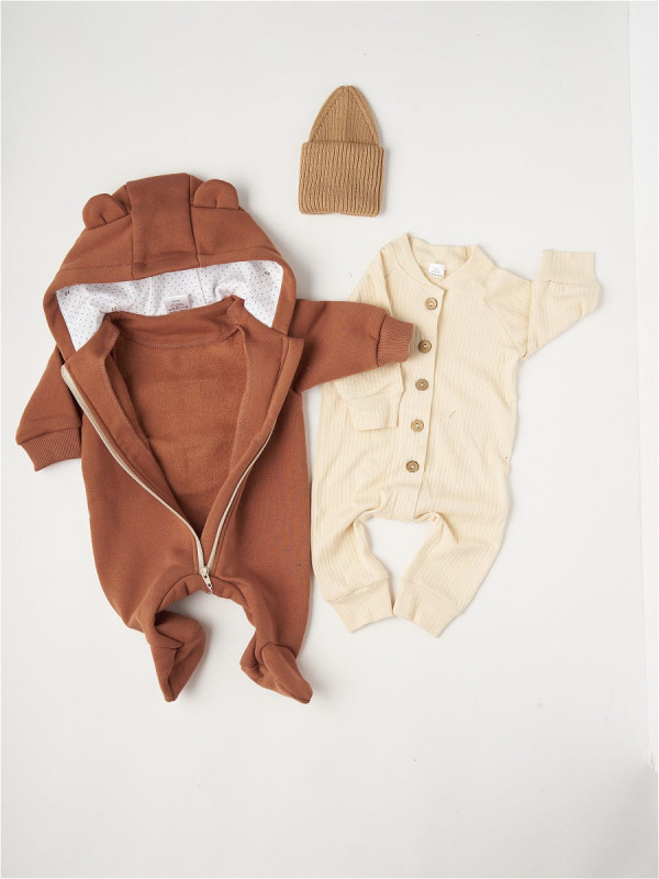 Комбинезон Мишка с начесом Коричневый 