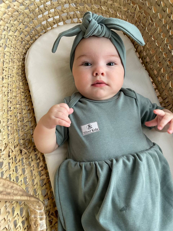 Повязка на головку Хаки 0-18 мес 