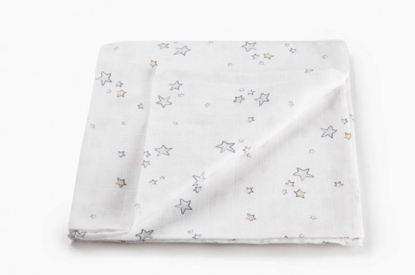 Муслиновая пеленка Звёзды минт 80*80 см