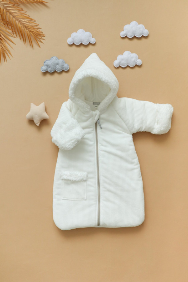 Полукомбинезон из велюра Молочный 