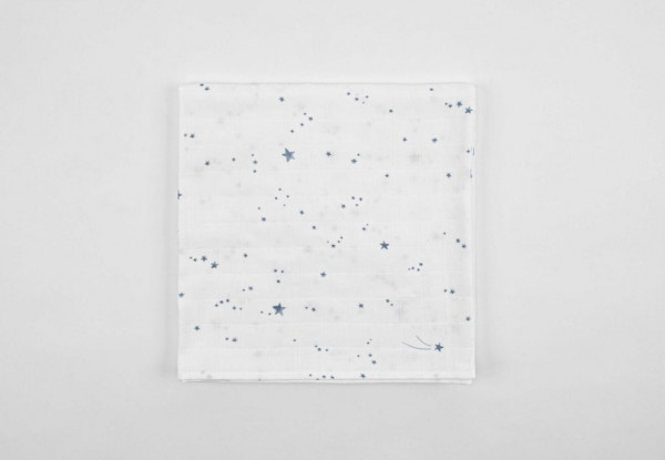 Муслиновая пеленка Звезды синие 80*80 см