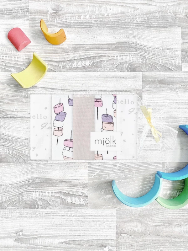 Набор платочков-слюнявчиков Mjölk Маршмэллоу 20*20 см 