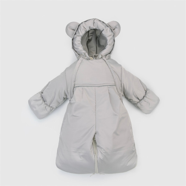 Комбинезон-трансформер "Орсетто", с отворотами, 3 сезона, светло-серый