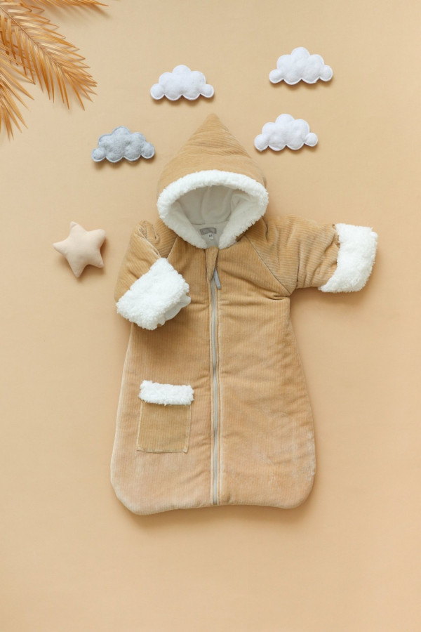 Полукомбинезон из велюра Бежевый 