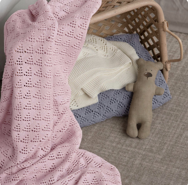 Плед для новорождённых Ажурный Розовый 