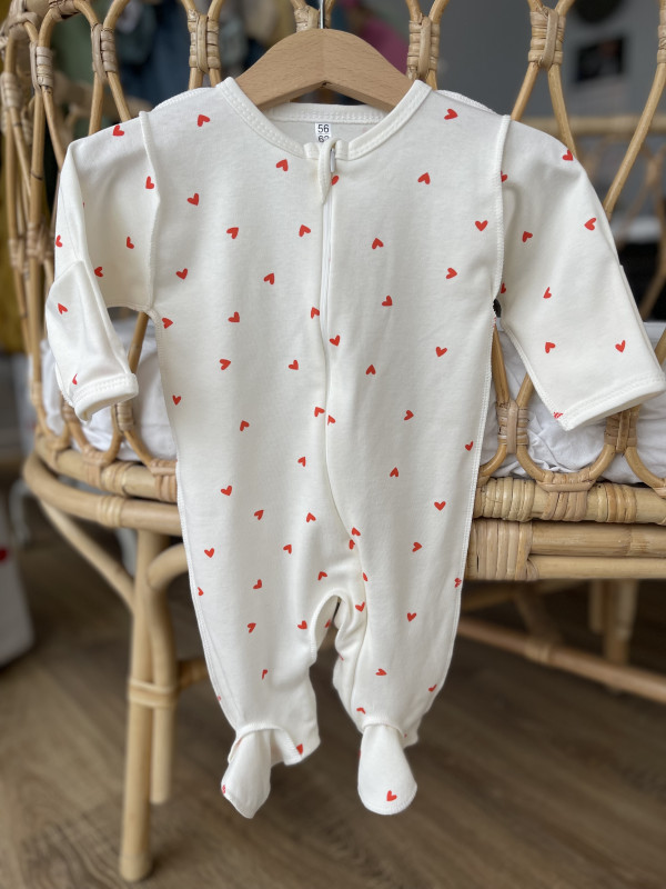 Слип на молнии Красные Сердца  